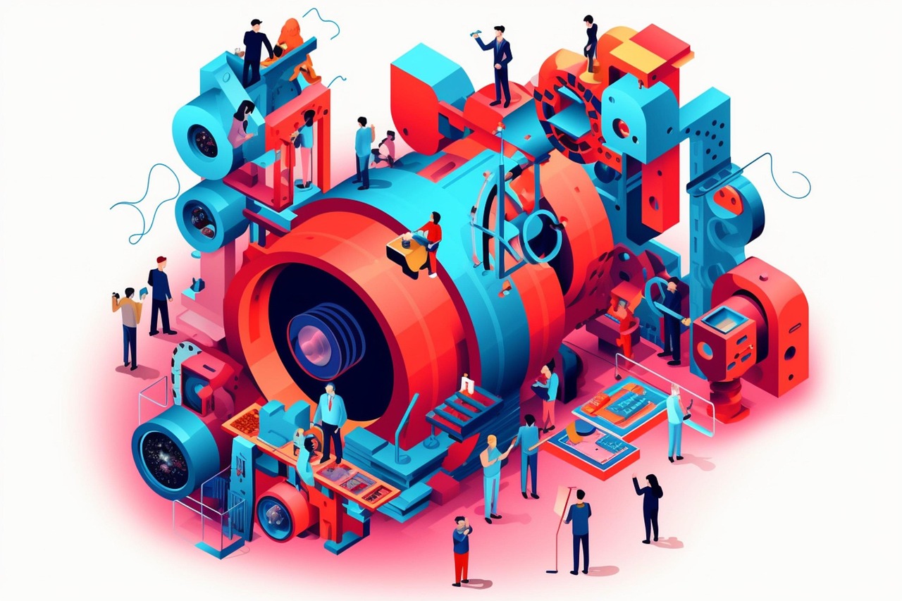 machine technology engineering engine computer cartoon ai generated