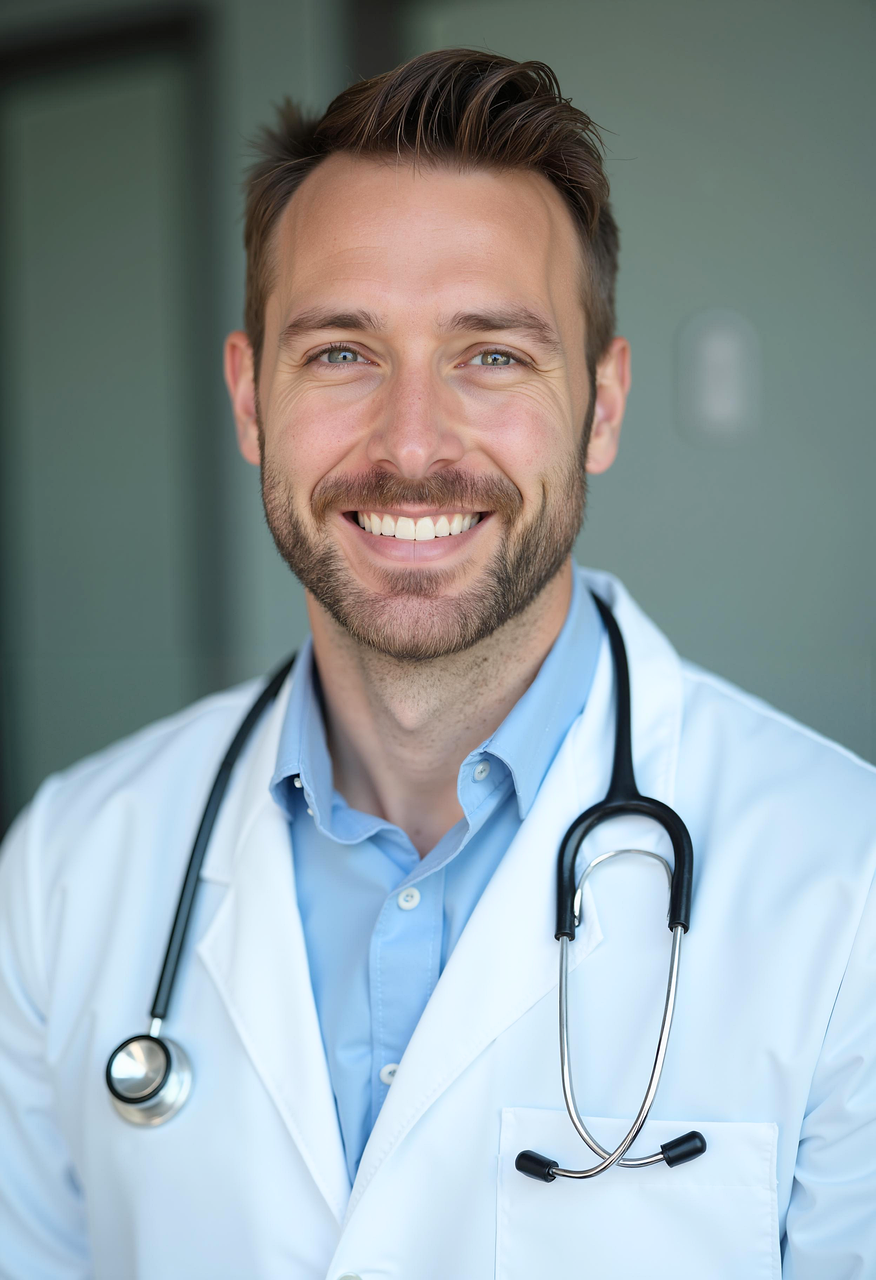 ai generated doctor male health male doctor happy doctor white doctor hospital medical dentist surgery healthcare medicine